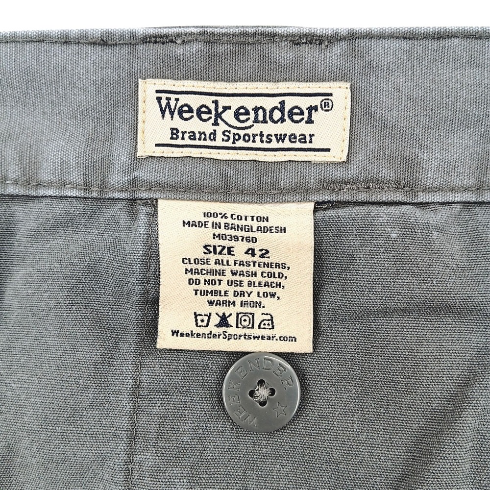 Weekender Cargo Shorts Mens 41 (Tag 42) x 7" Grey Canvas Elastic Waist Gorpcore - Picture 4 of 8
